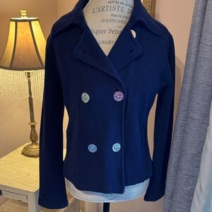 Ralph Lauren Navy Cardigan with Sailor Buttons szM